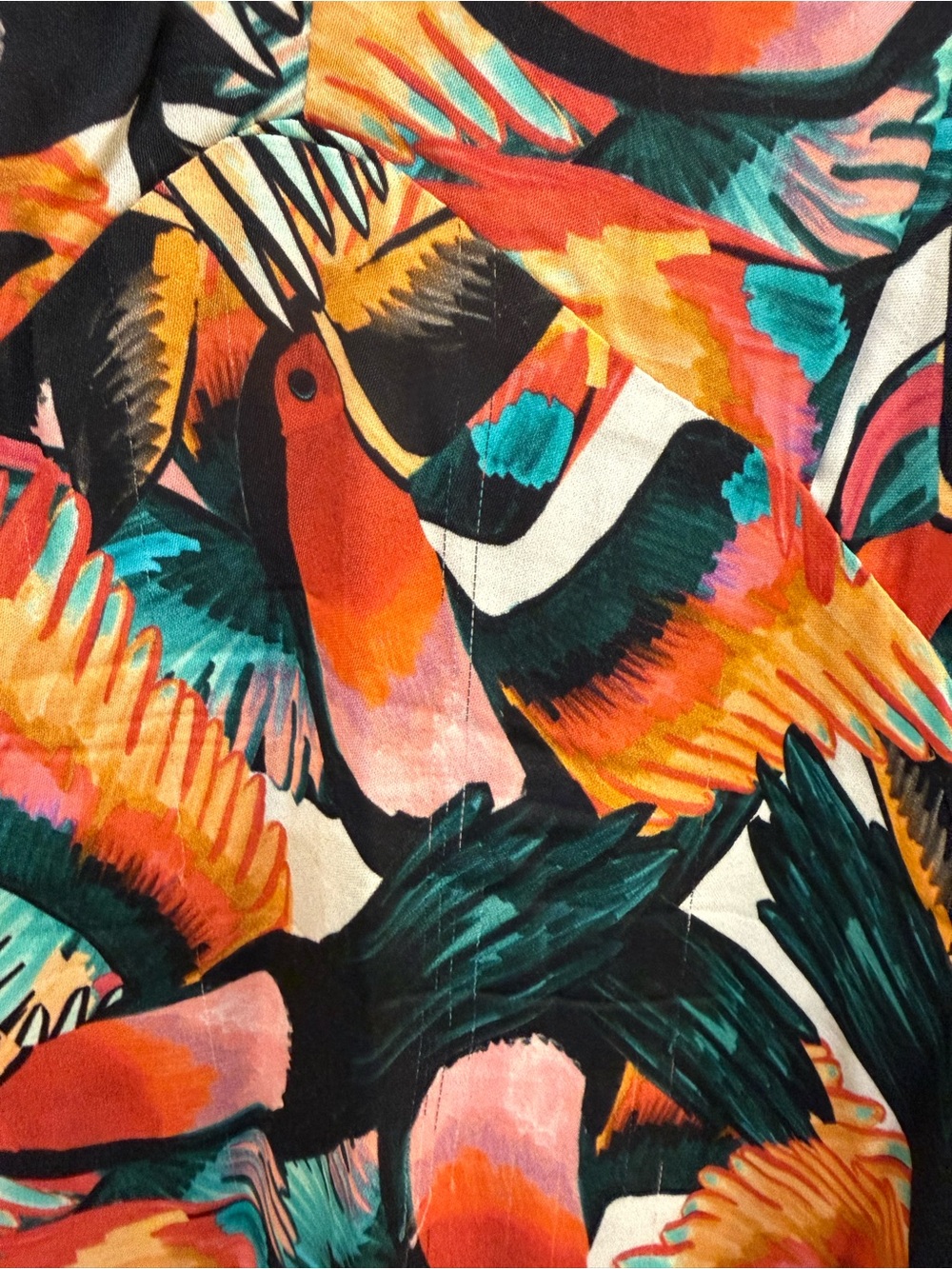 Tropical Multi-Color V-Neck Mini Dress - Picture 5 of 7